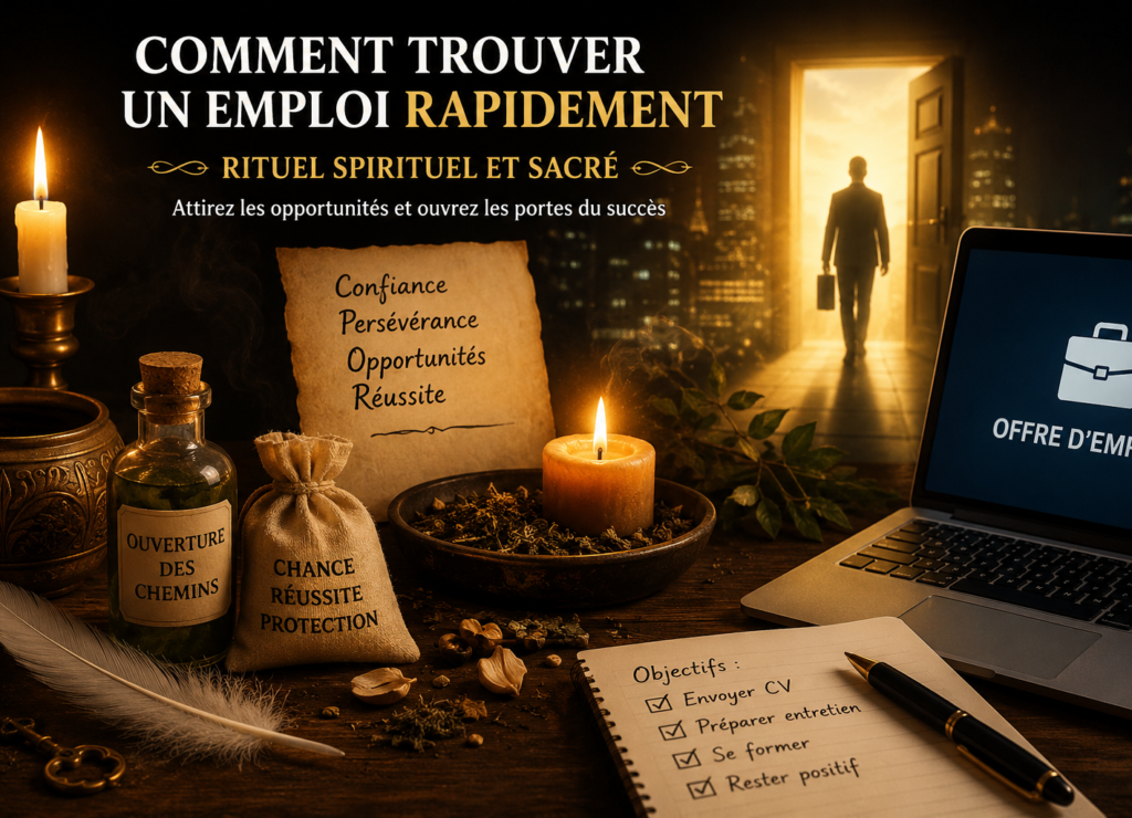 Comment trouver un emploi rapidement : rituel spirituel et sacré pour attirer le travail