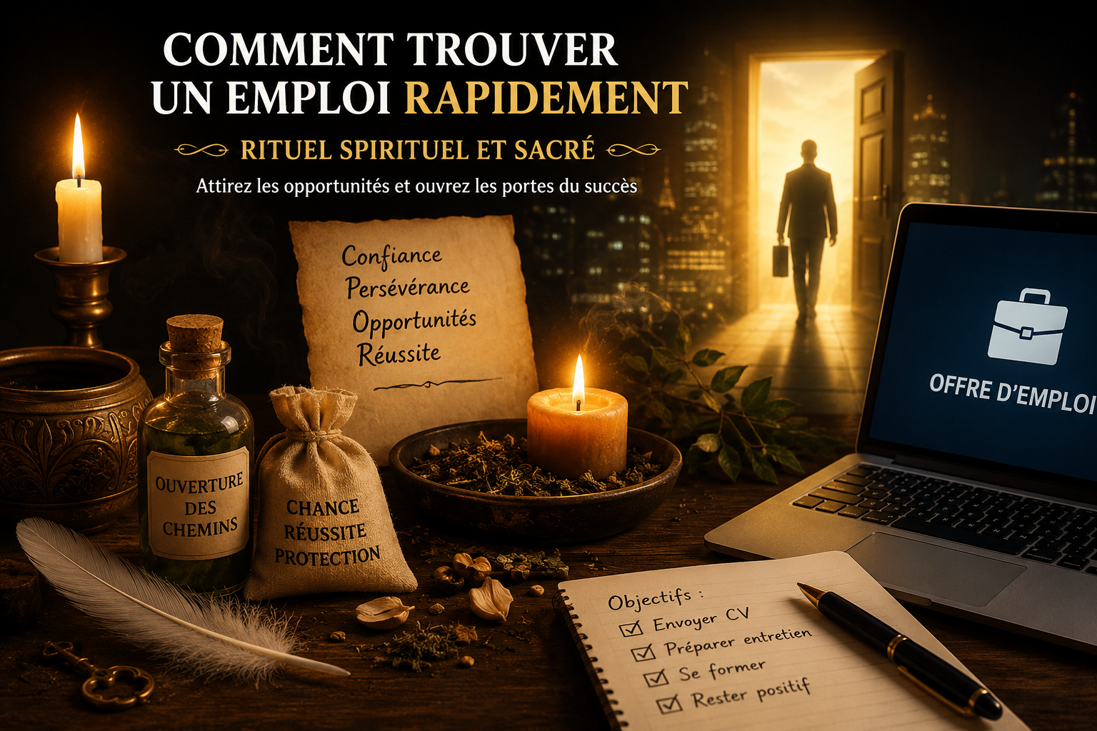 Comment trouver un emploi rapidement : rituel spirituel et sacré pour attirer le travail